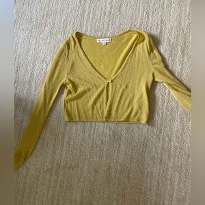 Revolve All the Ways yellow slightly sparkly lightweight cardigan